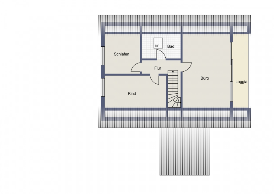 Dachgeschoss - Großzügige Wohnung mit pflegeleichtem Garten