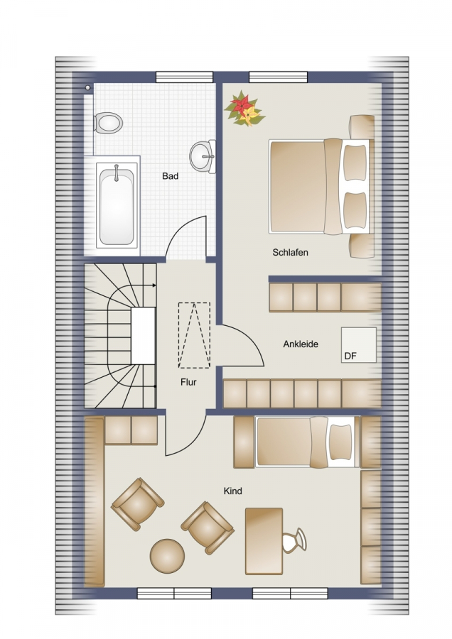 Dachgeschoss - Neuwertige Doppelhaushälfte mit Carport in Top-Lage!
