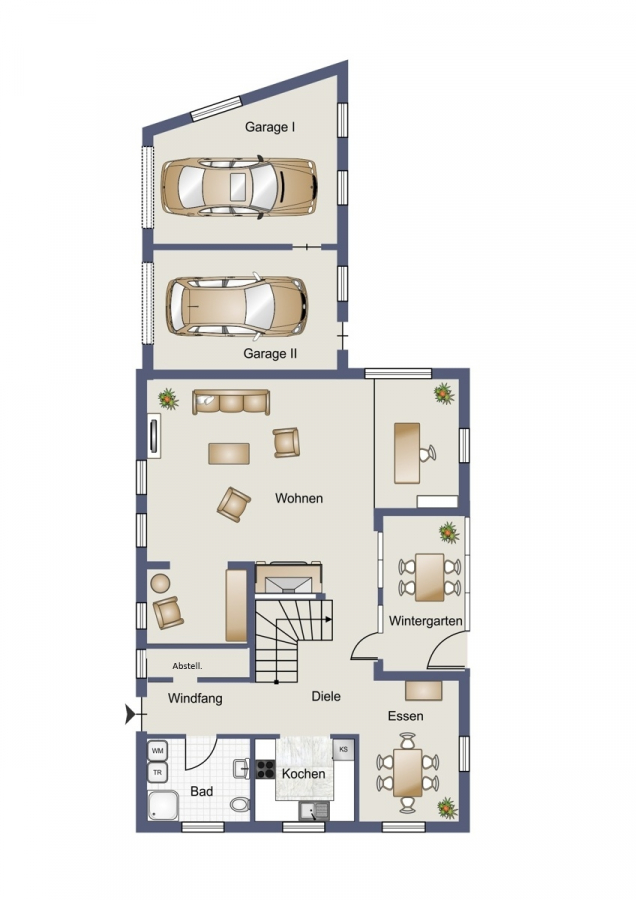 Erdgeschoss - Einfamilienhaus mit Doppelgarage in bevorzugter Lage