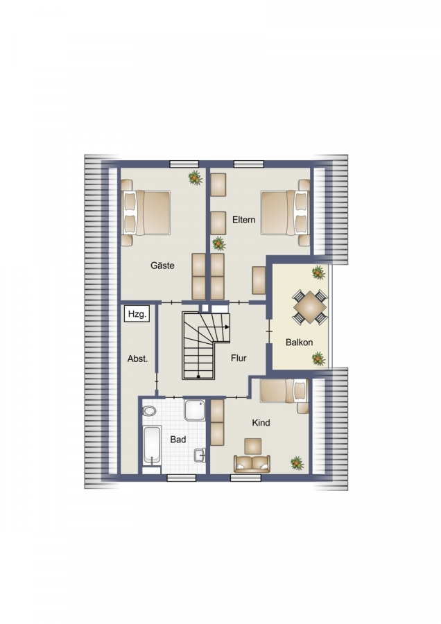 Dachgeschoss - Einfamilienhaus mit Doppelgarage in bevorzugter Lage