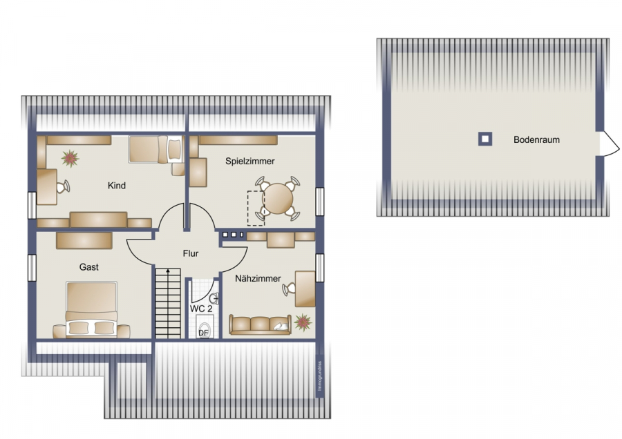 Dachgeschoss - Solides Einfamilienhaus in ländlicher Umgebung
